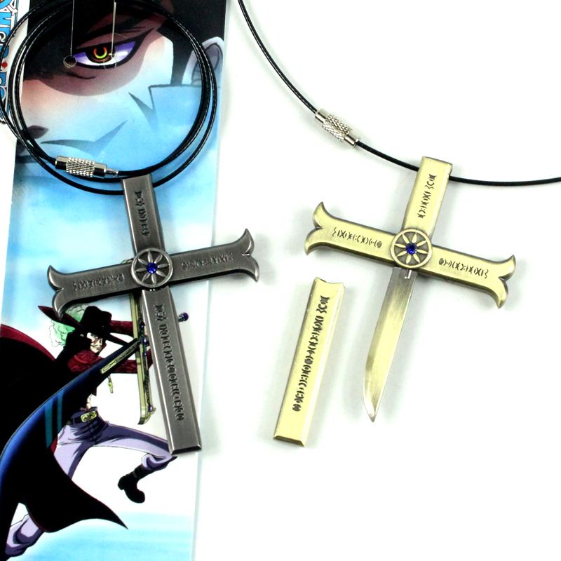 Thời Trang Vòng Cổ choker Bằng Hợp Kim Họa Tiết Chữ Thập Phong Cách retro one piece dracule mihawk Có Thể Tháo Rời Phong Cách punk Cho Nam Và Nữ