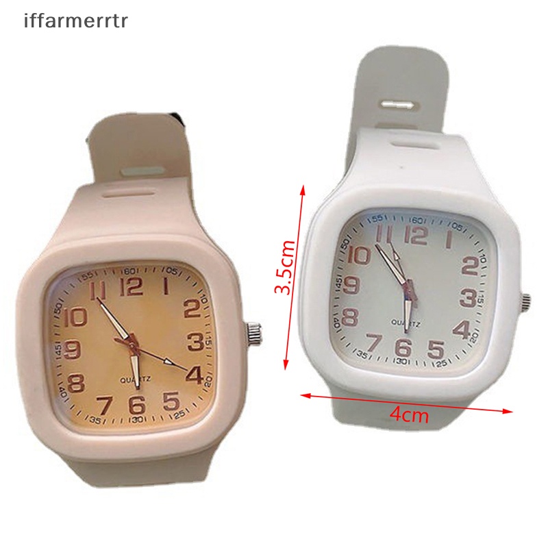 Đồng Hồ Đeo Tay Kỹ Thuật Số Hình Vuông Dây Cao Su Chống Nước Thời Trang Cho Nữ hye