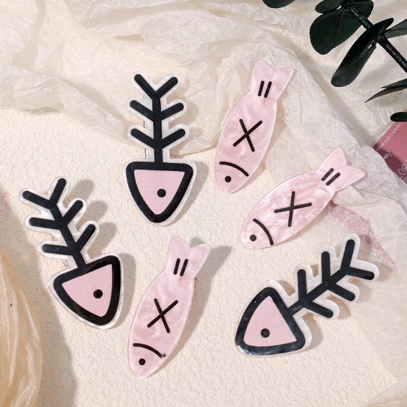 Kẹp Tóc Xương Cá Nhỏ Sáng Tạo Màu Hồng Đào Trái Tim Đôi Cánh Thiên Thần bb barrette / Ngọt Ngào Cho Bé Gái