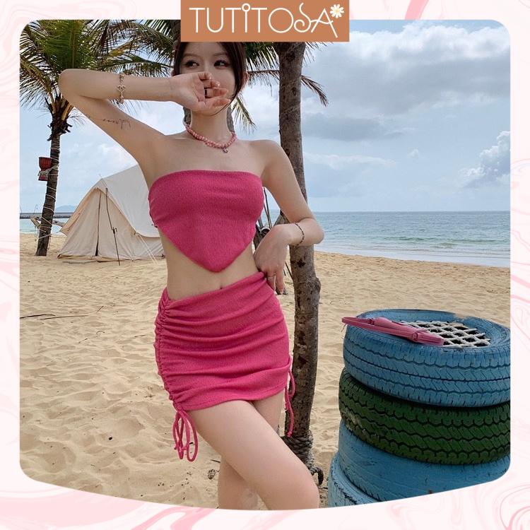 Bikini sexy cao cấp thiết kế mới kẹo màu bãi biển nghỉ mát ba mảnh bộ đồ bơi H23149 | BigBuy360 - bigbuy360.vn