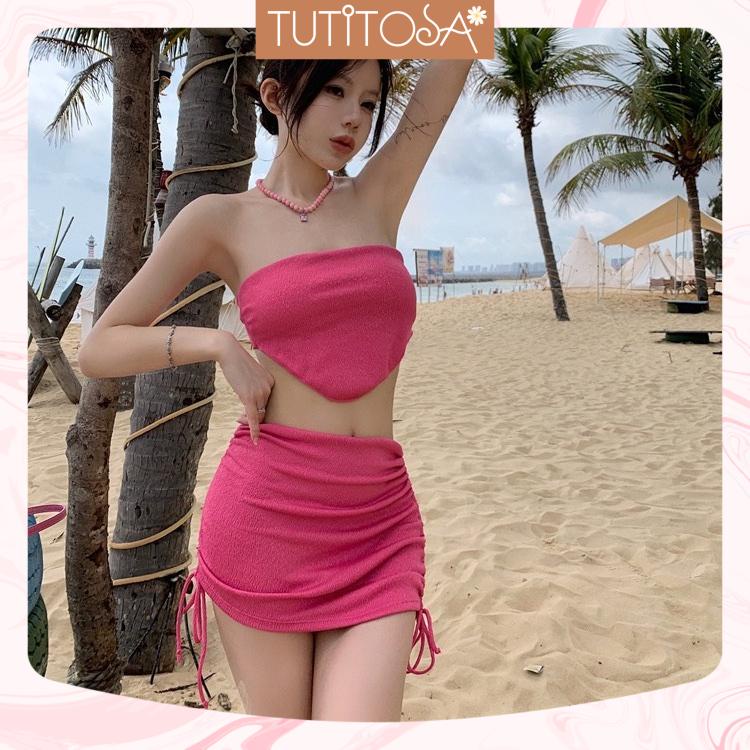 Bikini sexy cao cấp thiết kế mới kẹo màu bãi biển nghỉ mát ba mảnh bộ đồ bơi H23149 | BigBuy360 - bigbuy360.vn