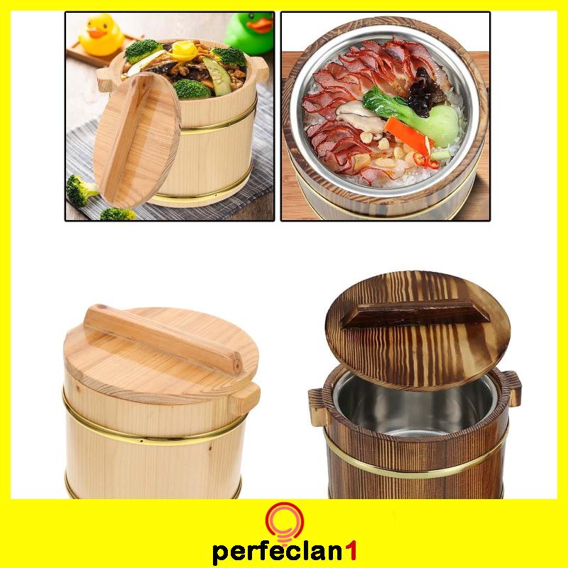 Thùng Gỗ Đựng Cơm / sushi Hình Tròn Đa Năng Tiện Dụng Cho Nhà Hàng / Nhà Hàng/Hộp Cơm Trưa