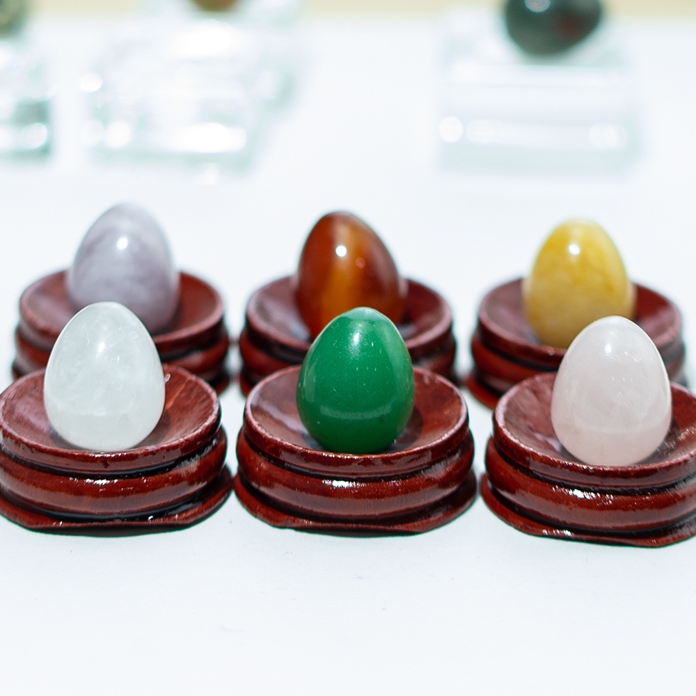 Trứng Pha Lê Thạch Anh Tím Tự Nhiên 0.8in Dùng Trang Trí Nhà Cửa