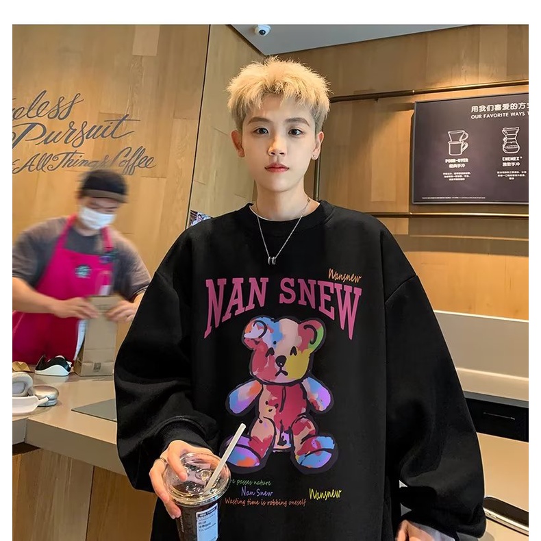 Áo Sweater Dáng Rộng Phong Cách Đường Phố hong kong Thời Trang Xuân Thu Cho Nam