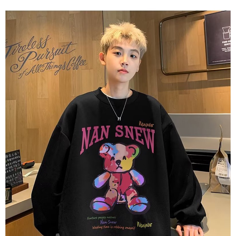 Áo Sweater Dáng Rộng Phong Cách Đường Phố hong kong Thời Trang Xuân Thu Cho Nam