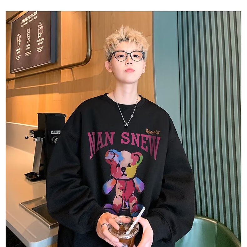 Áo Sweater Dáng Rộng Phong Cách Đường Phố hong kong Thời Trang Xuân Thu Cho Nam