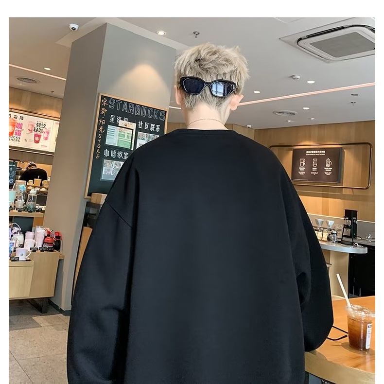 Áo Sweater Dáng Rộng Phong Cách Đường Phố hong kong Thời Trang Xuân Thu Cho Nam