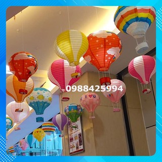 Khinh khí cầu giấy - đèn lồng khinh khí cầu Đèn lồng khinh khí cầu giấy hoạ tiết 30cm x 40cm