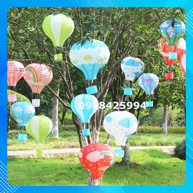 Khinh khí cầu giấy - đèn lồng khinh khí cầu  Đèn lồng khinh khí cầu giấy - đèn lồng kinh khí cầu hoạ tiết 30cm x 40cm