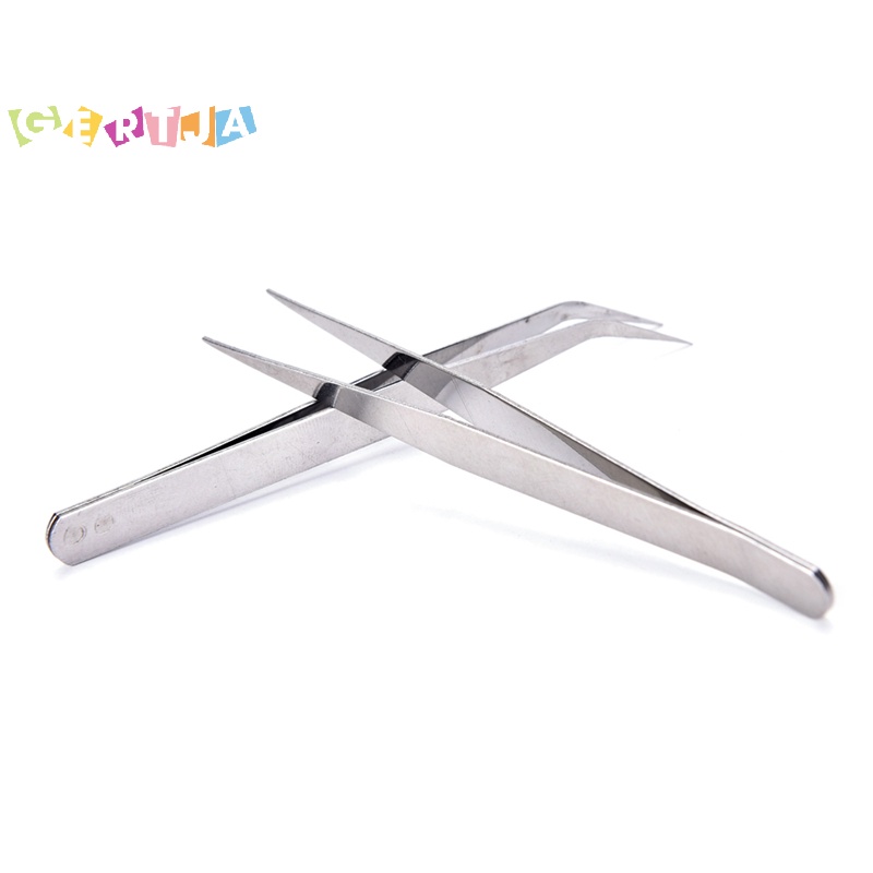 Set 2 Nhíp Gắp Bằng Thép Không Gỉ Chuyên Dụng Cho Trang Điểm