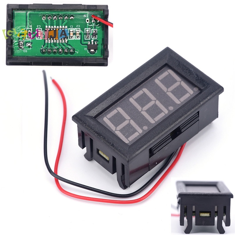 Vôn Kế Kỹ Thuật Số mini dc 0-30v Màu Đỏ Cho Xe Hơi