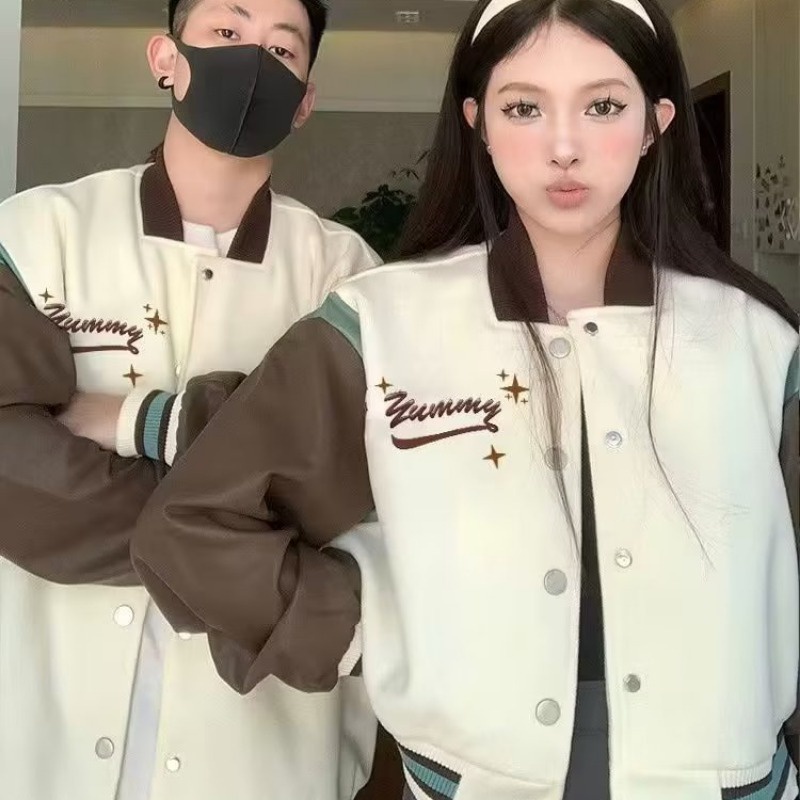 Áo Khoác Bóng Chày Da pu Tay Dài Dáng Rộng Thời Trang Thu Đông Dành Cho Nam Giới