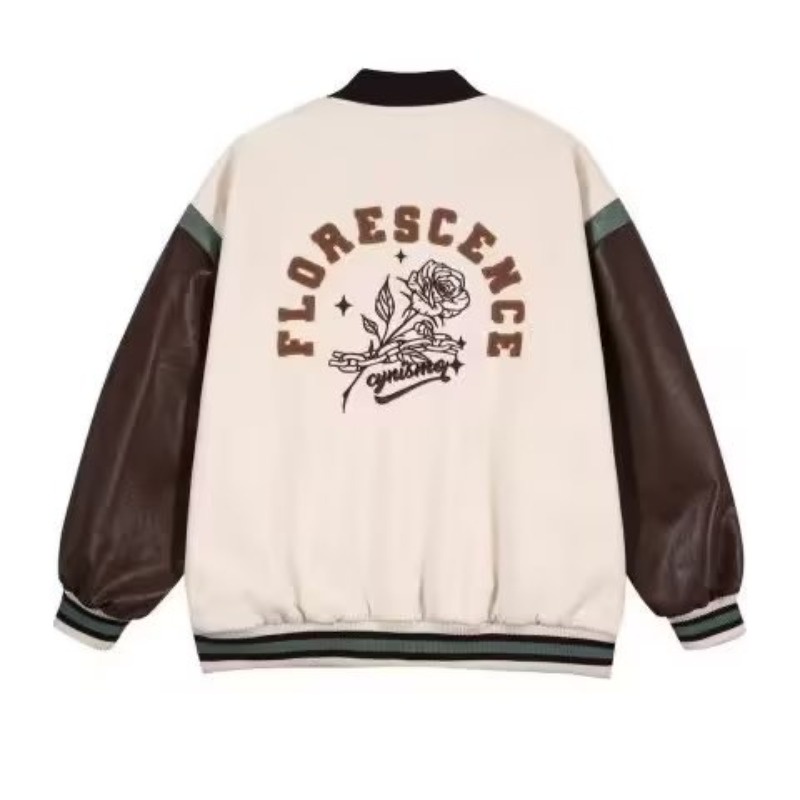 Áo Khoác Bóng Chày Da pu Tay Dài Dáng Rộng Thời Trang Thu Đông Dành Cho Nam Giới