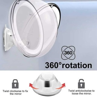 10X Magnifying Makeup Mirror with LED Light Suction Cup 360° Rotating