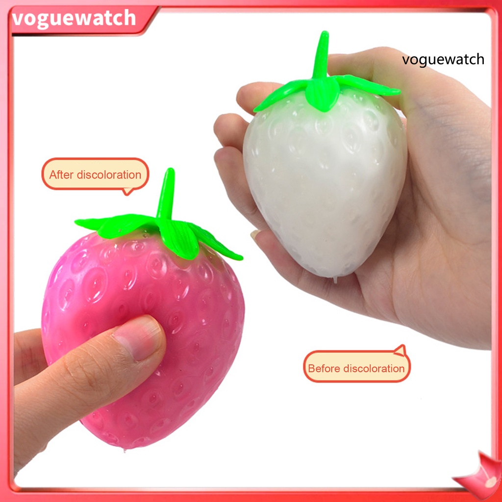Đồ Chơi Bóp Mềm Giảm Căng Thẳng Hình Quả Dâu Tây Đổi Màu