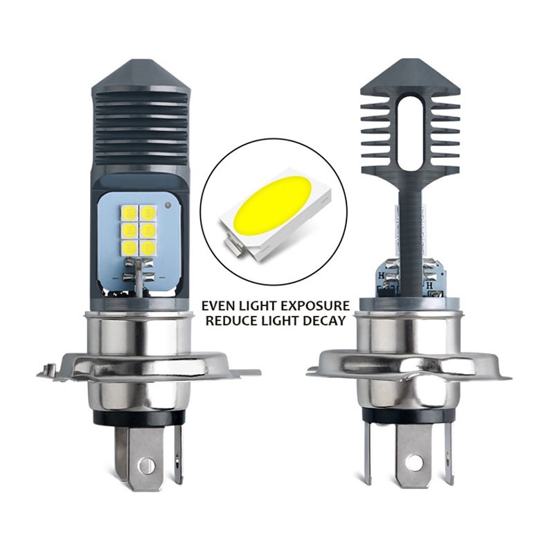 Đèn pha H6 P15D bóng LED thay thế cho xe moto yk