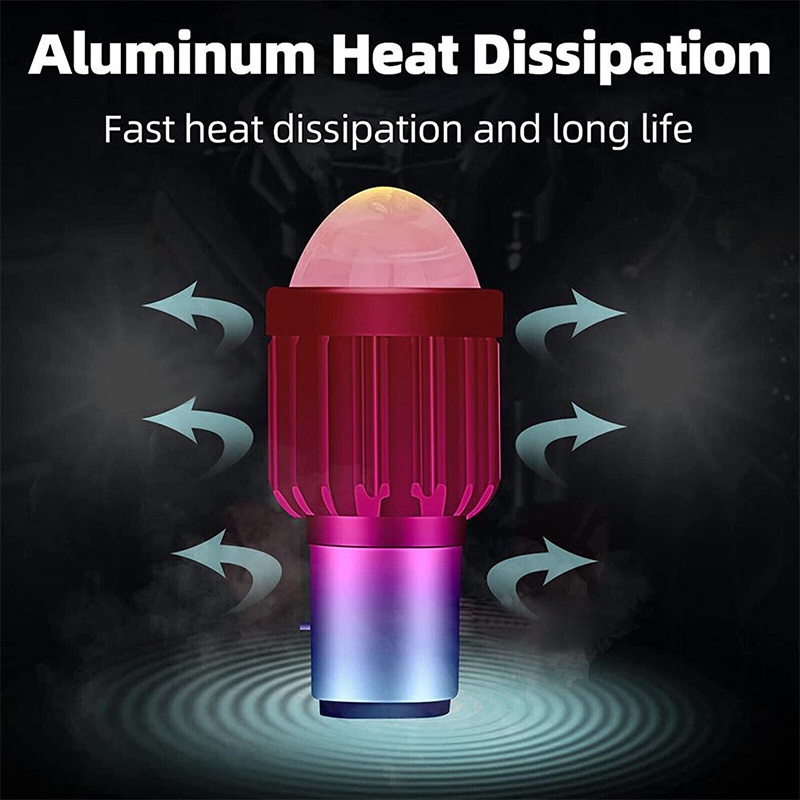 Đèn Pha Led H4 BA20D P15D 9-85V Dèn Xe Máy Siêu Sáng Mio125 MINI Hai Màu Chuyên Dụng Cho Xe Mô Tô yk