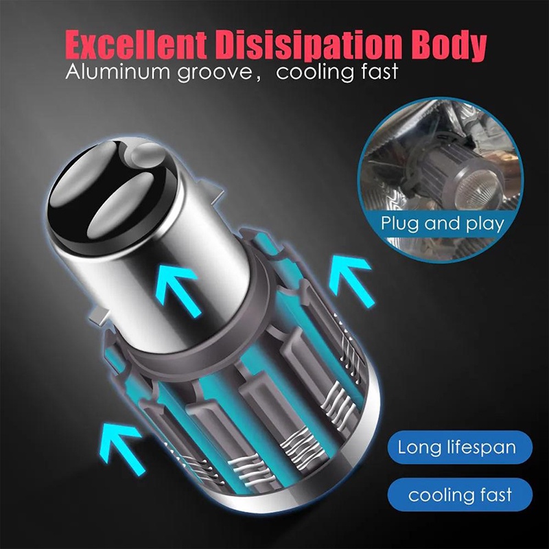 Đèn Pha Led H4 BA20D P15D 9-85V Dèn Xe Máy Siêu Sáng Mio125 MINI Hai Màu Chuyên Dụng Cho Xe Mô Tô yk