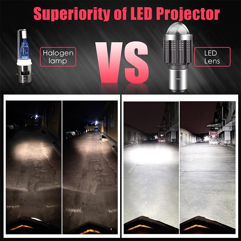 Đèn Pha Led H4 BA20D P15D 9-85V Dèn Xe Máy Siêu Sáng Mio125 MINI Hai Màu Chuyên Dụng Cho Xe Mô Tô yk