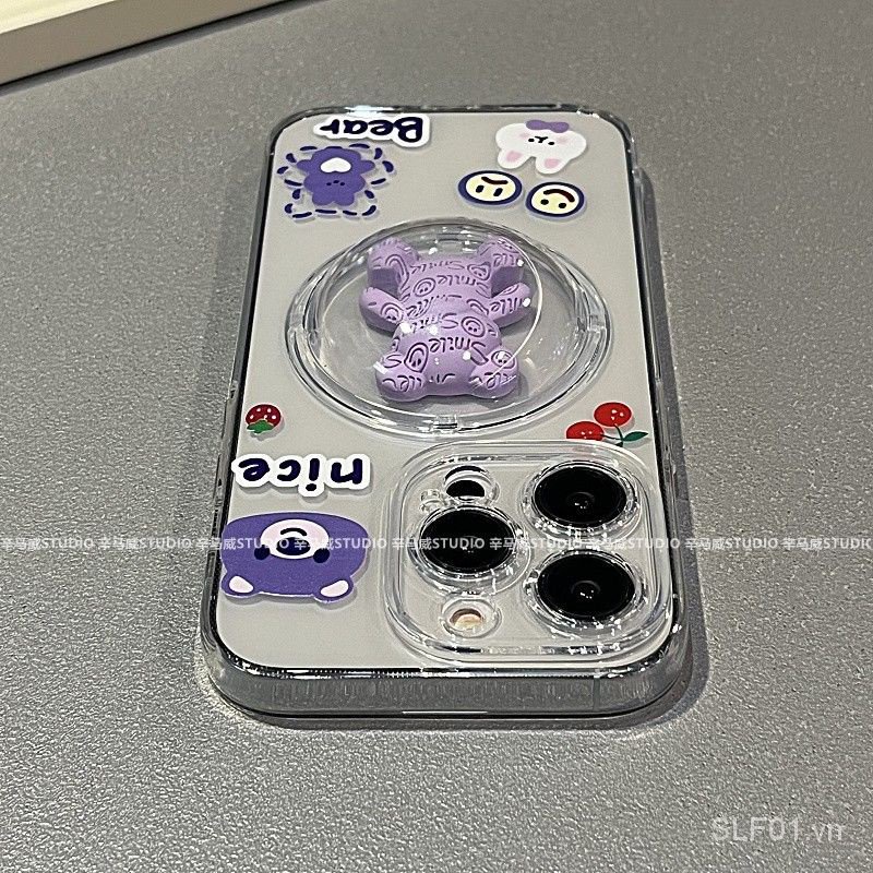Điện Thoại Ốp Lưng Hình Gấu Cho iphone 13 / 14 / 14promax 11 / 12pro