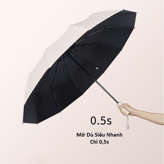 Dù che 12 nan có nút bấm thu tự động phù hợp người cao tuổi nam nữ trẻ em che mưa nắng tán rộng gấp gọn ô dù chống tia u