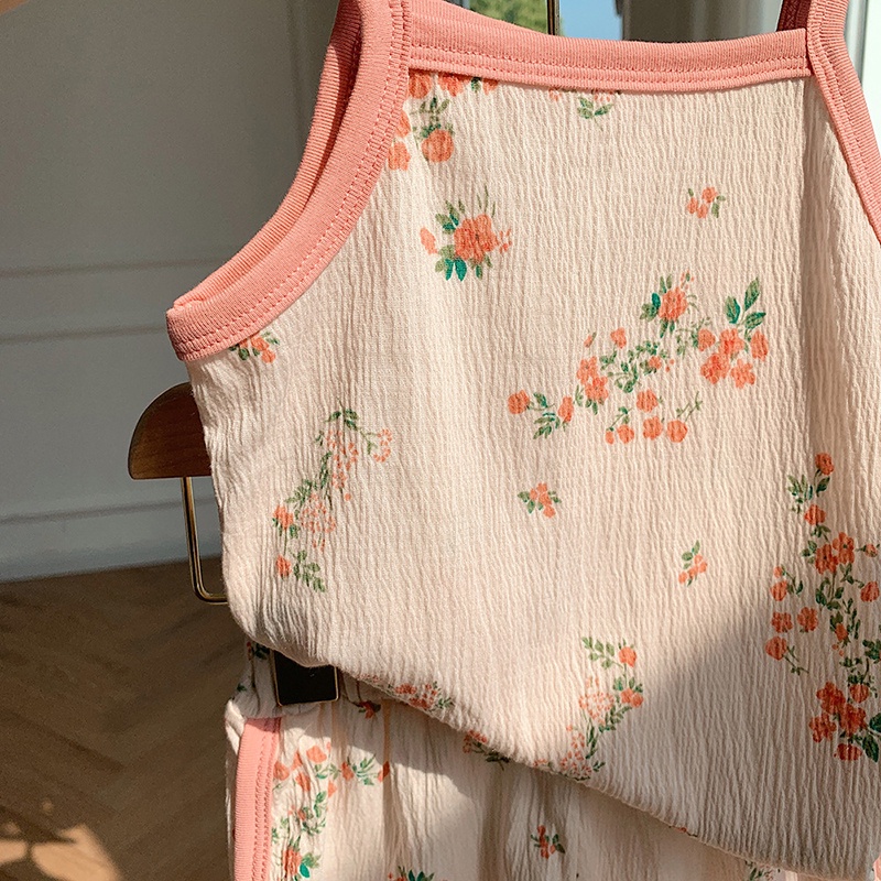 Bộ Áo Hai Dây In Họa Tiết Dễ Thương Phong Cách Phương Tây Thời Trang Mùa Hè Cho Bé Gái