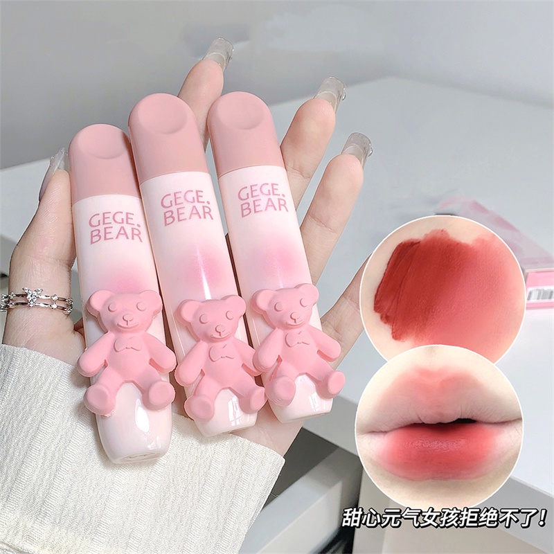 Abpopa Son Môi Cho Màu Lì Lâu Trôi Và Dưỡng Ẩm Môi Trang Trí Hình Gấu Đáng Yêu