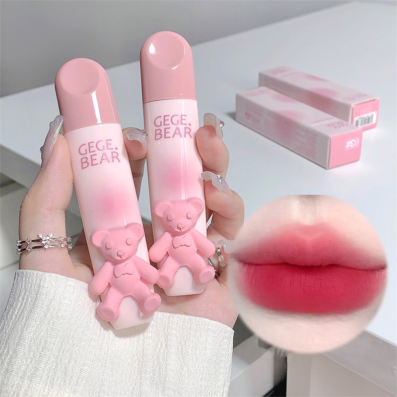 Abpopa Son Môi Cho Màu Lì Lâu Trôi Và Dưỡng Ẩm Môi Trang Trí Hình Gấu Đáng Yêu