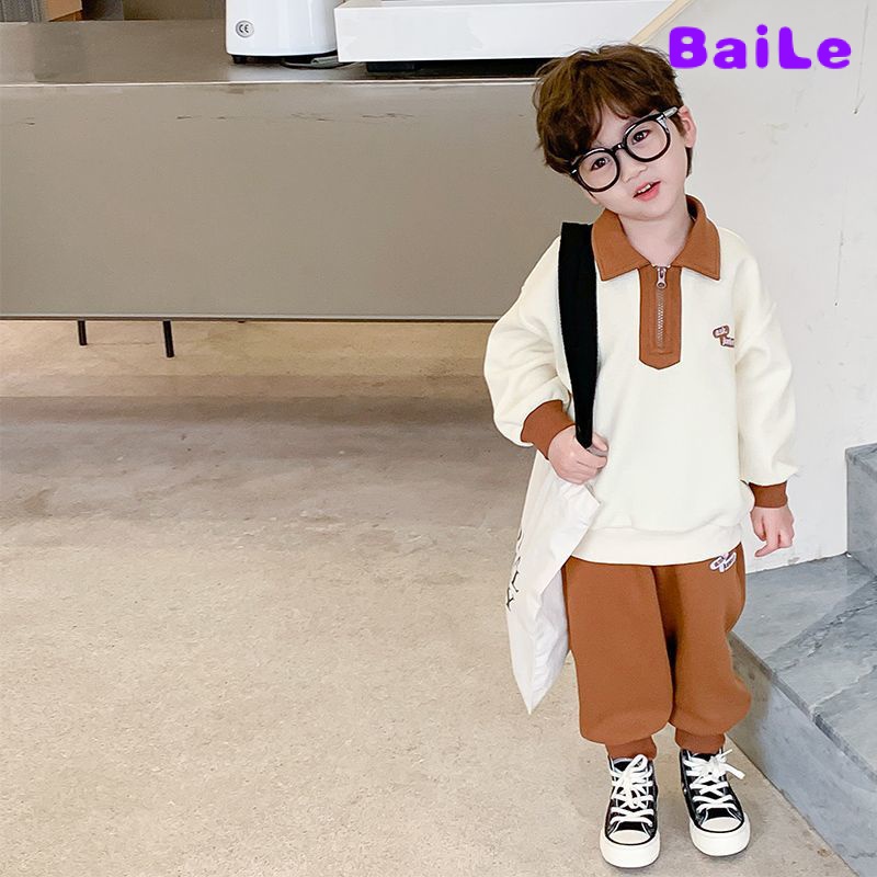 Bộ Đồ Hai Mảnh Áo Thun polo Cổ Bẻ Thoải Mái Thời Trang Xuân Thu Cho Bé Trai