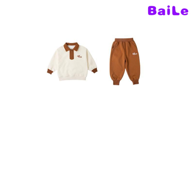 Bộ Đồ Hai Mảnh Áo Thun polo Cổ Bẻ Thoải Mái Thời Trang Xuân Thu Cho Bé Trai