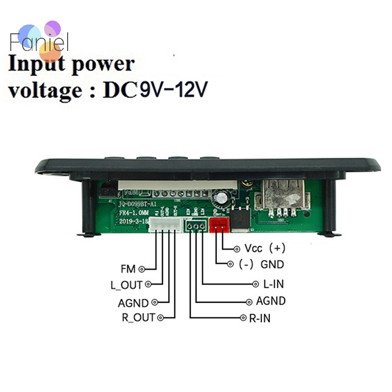 Mô-đun Giải Mã Âm Thanh usb tf fm bluetooth 5.0 9v-12v mp3 wma Màn Hình Màu Điều Khiển Từ Xa Cho Xe Hơi