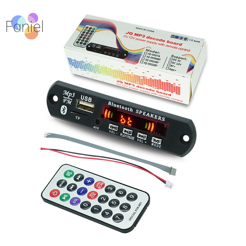 Mô-đun Giải Mã Âm Thanh usb tf fm bluetooth 5.0 9v-12v mp3 wma Màn Hình Màu Điều Khiển Từ Xa Cho Xe Hơi