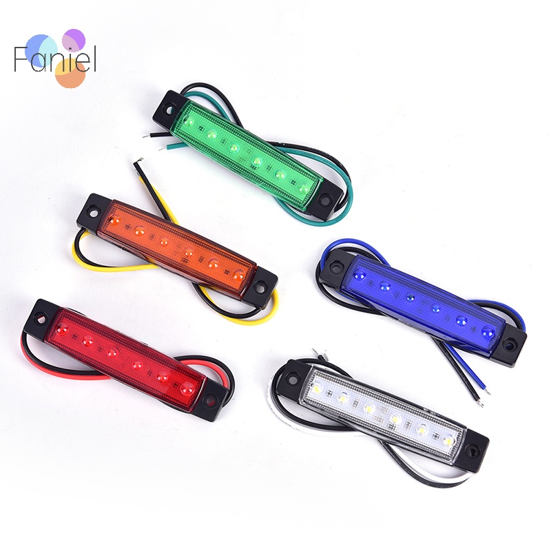 1 Đèn led 6 Bóng 12v 6 Bóng Gắn Hông Xe Hơi Báo Tín Hiệu Hãm Phanh