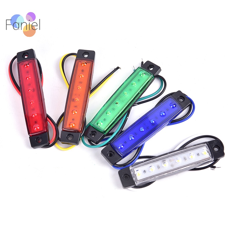 1 Đèn led 6 Bóng 12v 6 Bóng Gắn Hông Xe Hơi Báo Tín Hiệu Hãm Phanh