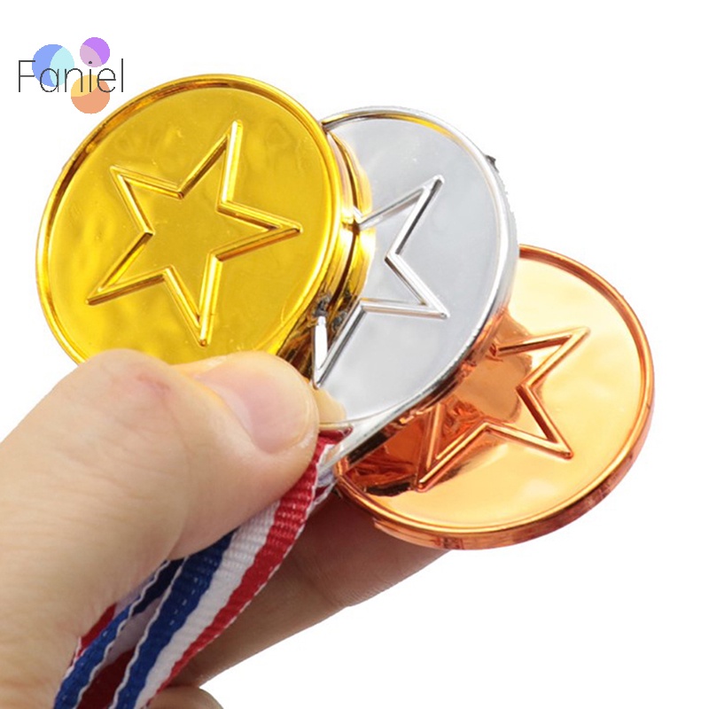 Phần Thưởng Đồ Chơi Giải Thưởng Thể Thao Bằng Nhựa Màu Vàng Cho Trẻ Em winners medals