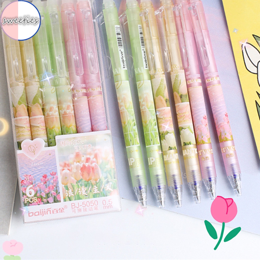 Set 6 Bút Mực 0.5mm Ngòi Bút 0.5mm Màu Sắc Ngọt Ngào