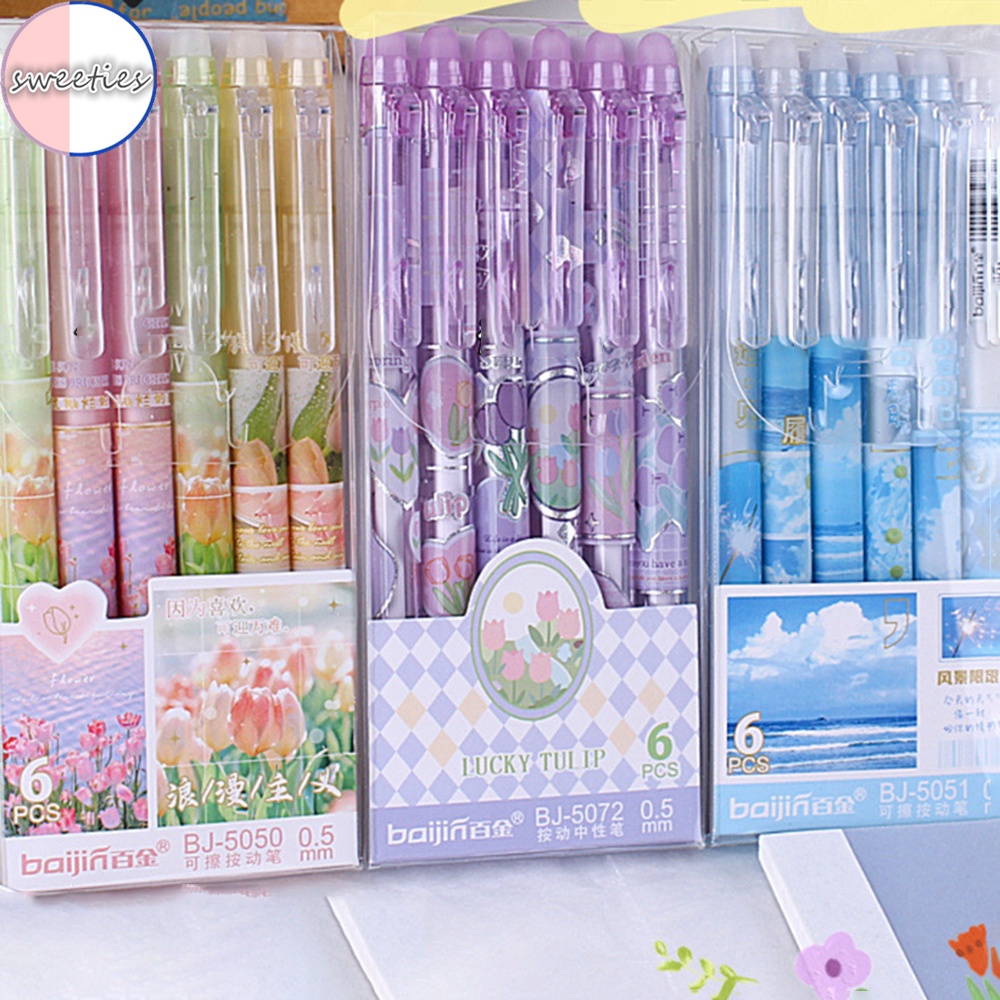 Set 6 Bút Mực 0.5mm Ngòi Bút 0.5mm Màu Sắc Ngọt Ngào