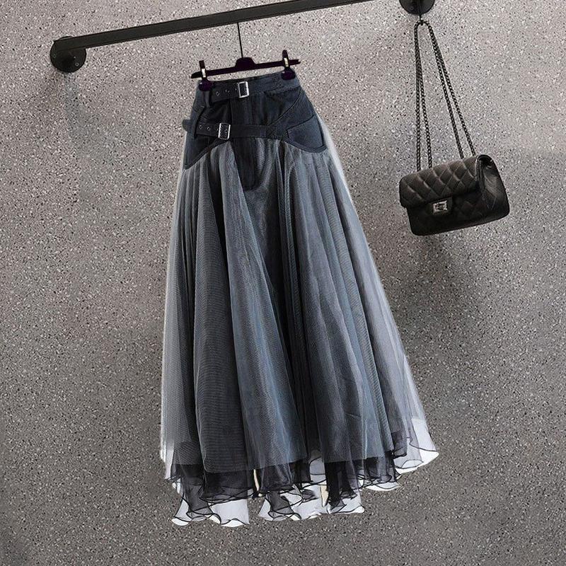 Set Áo Sơ Mi Và Chân Váy denim Phong Cách Thời Trang Đường Phố 2023 plus size#0821#