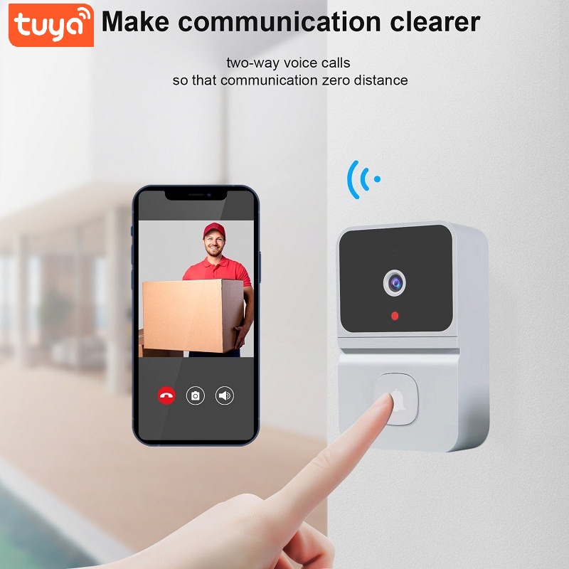 Tuya Chuông Cửa Có camera Hồng Ngoại wifi Không Dây mini hd Thông Minh