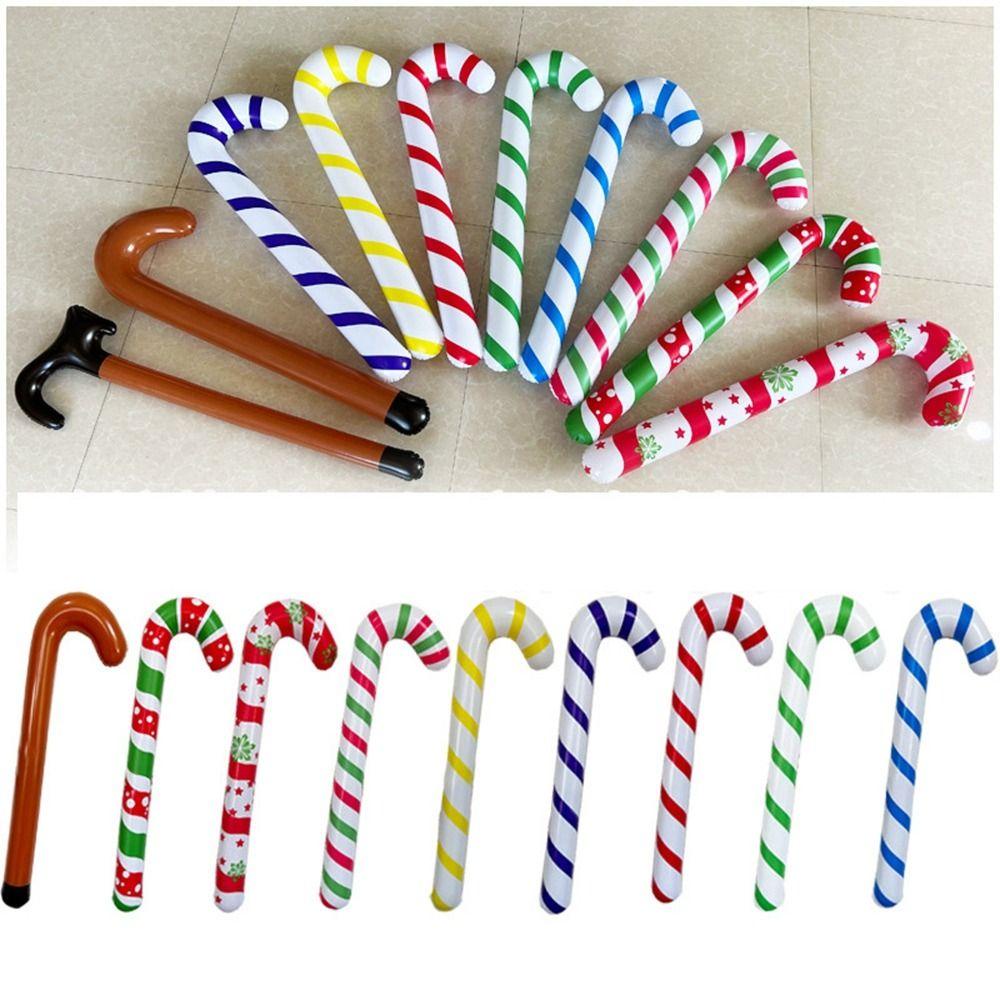 Daphs Bong Bóng pvc Bơm Hơi Hình Cây Kẹo Mút Giáng Sinh / Gậy Đồ Chơi Có Thể Bơm Phồng