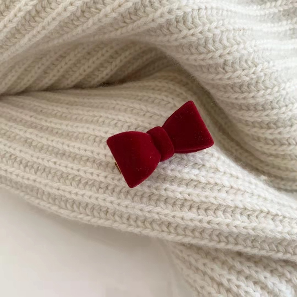 Kẹp Tóc Nơ Nhỏ Bằng Nhung Đơn Giản Dành Cho Nữ