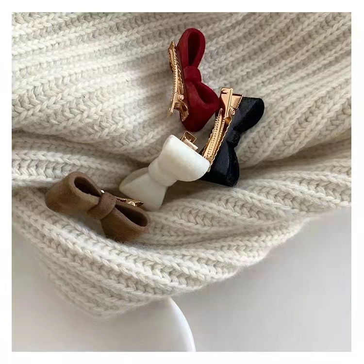 Kẹp Tóc Nơ Nhỏ Bằng Nhung Đơn Giản Dành Cho Nữ