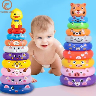 Đồ Chơi Tháp Vòng Cầu Vồng Phát Nhạc Giáo Dục Sớm Cho Bé 0-3 Tuổi 6 7 8 9 Tháng 10 Tuổi