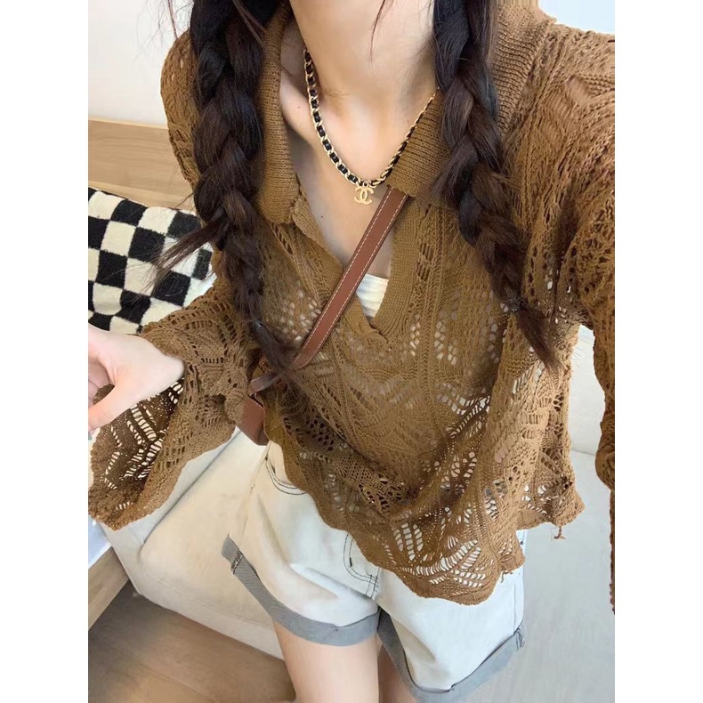 KIKONEY SHOP Áo Len croptop áo tingoan áo nữ kiểu 2023 New Style A29J2FV 34Z230821