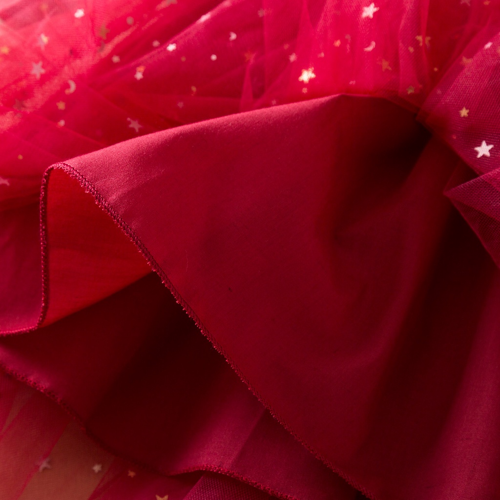 Đầm Xòe Công Chúa Tay Dài Phồng Đính Kim Sa Lấp Lánh Thời Trang Thu Đông Cho Bé Gái 3-8 Tuổi