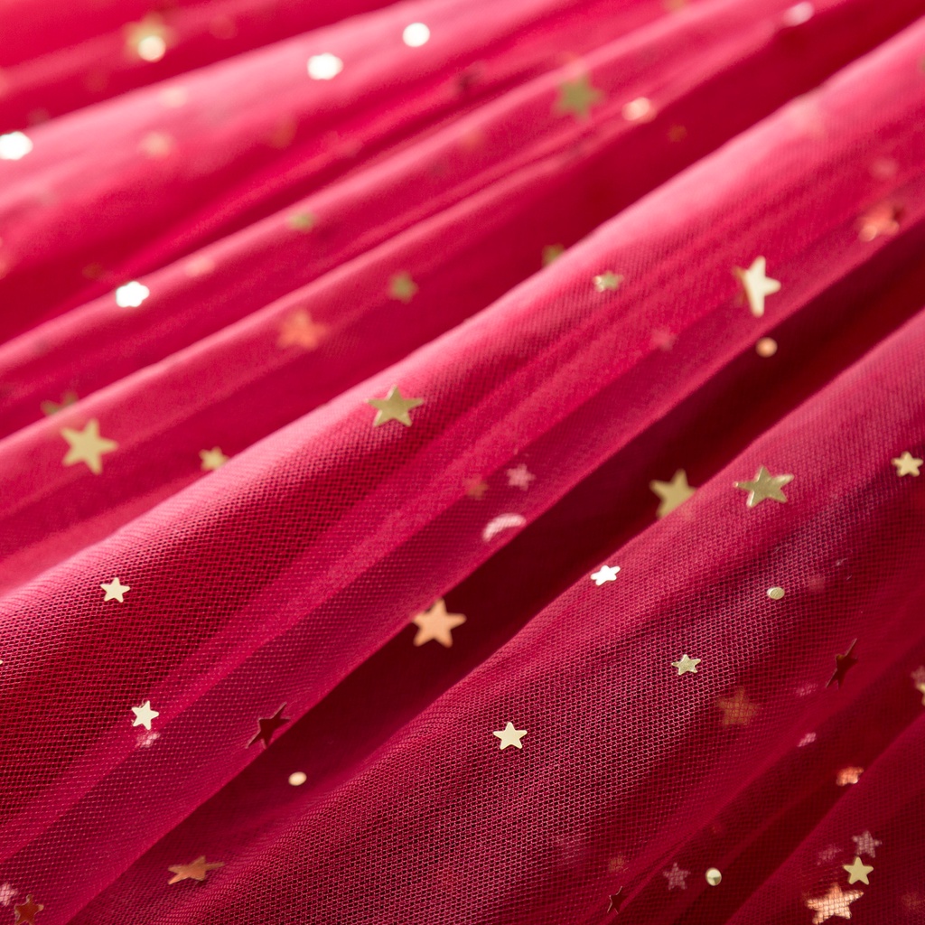 Đầm Xòe Công Chúa Tay Dài Phồng Đính Kim Sa Lấp Lánh Thời Trang Thu Đông Cho Bé Gái 3-8 Tuổi