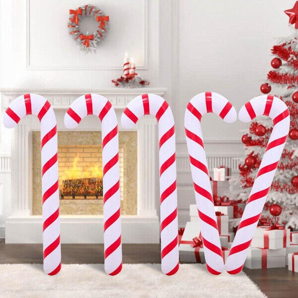 Daphs Bong Bóng pvc Bơm Hơi Hình Cây Kẹo Mút Giáng Sinh / Gậy Đồ Chơi Có Thể Bơm Phồng