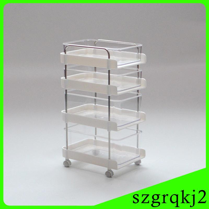 Mô Hình Xe Đẩy 4 Tầng Mini Tỉ Lệ 1: 6 Tự Làm Đồ Thủ Công Giá Đỡ Có Bánh Xe Cho Nhà Búp Bê