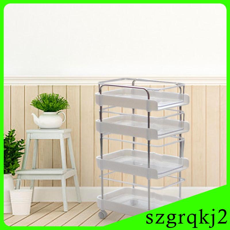 Mô Hình Xe Đẩy 4 Tầng Mini Tỉ Lệ 1: 6 Tự Làm Đồ Thủ Công Giá Đỡ Có Bánh Xe Cho Nhà Búp Bê