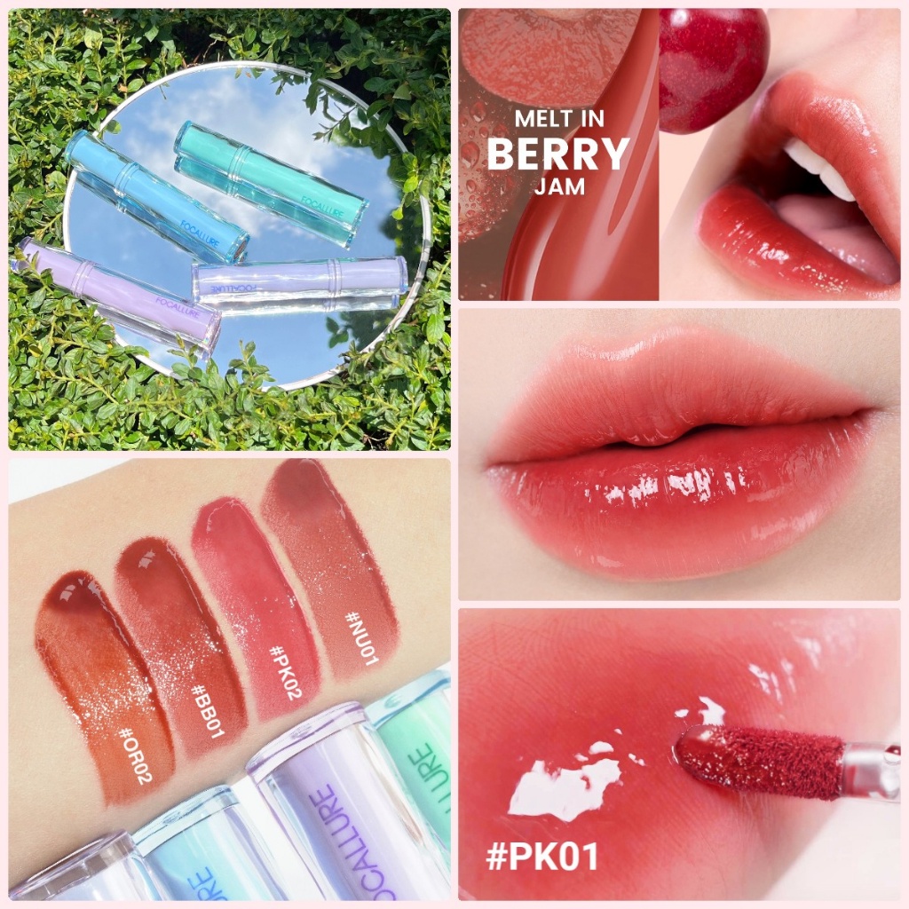 Focallure Jelly Watery Lip Tint Trang Điểm Lâu Dài Bóng Đầy Đậm Sắc Tố Cao Son Bóng Lâu Trôi Nhẹ Không Dính Thiết Kế Nhỏ Gọn heby1